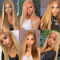 #27 Straight Human Hair Bundles 1/3/4 Pcs Bundles 10-32 Inch 95g/Bundle Brazilian Honey Blonde Hair Extensions Weave Gold Hair