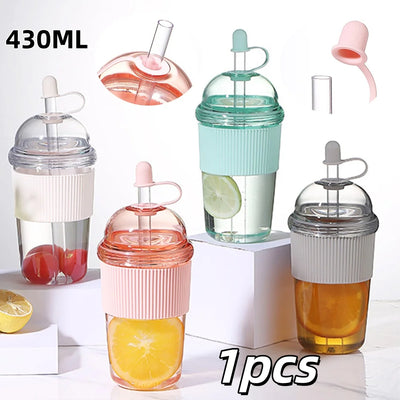 430ml Portable Flip Straw Cup Plastics Ins Style | SAMAG