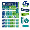 Custom Soccer Name Labels Personalized Waterproof Stickers for Bottles Lunch Boxes Notebooks Sports Gear 4 Shapes