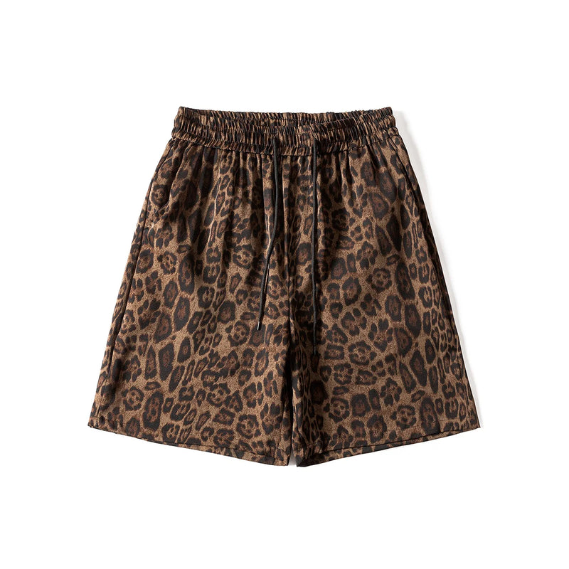 Summer Leopard Print Short-Sleeved Shorts Suit Men'S | SAMAG