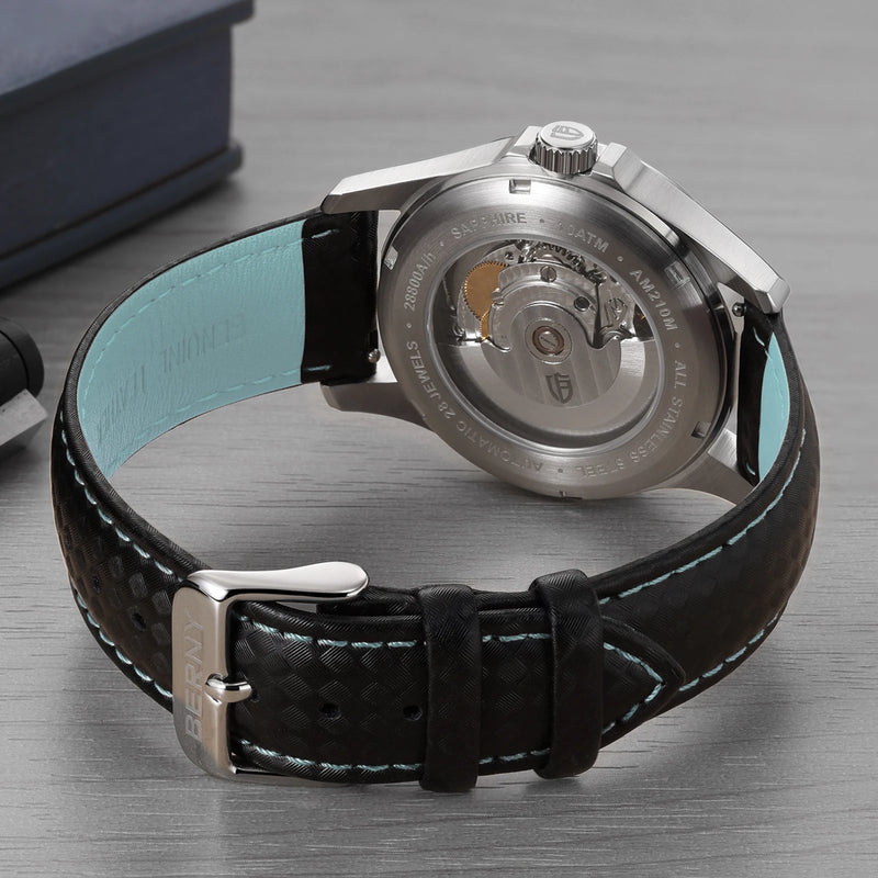 BERNY Watches for Men PT5000 ST2130 Mechanical Automatic Luxury Men's Watch Calendar Super Luminous Sapphire 10ATM Easy Read