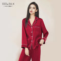 BirdTree, 19MM 100%Real Silk Pajamas Set, Women Long Sleeve Solid, Sexy Casual Long Pants Homewear, 2024 Summer Autumn S48086QC
