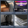 Customized Garden Kitchen with Modular Cabinets and Grill Island Outdoor Kitchen Cabinets Aluminum casing LED light