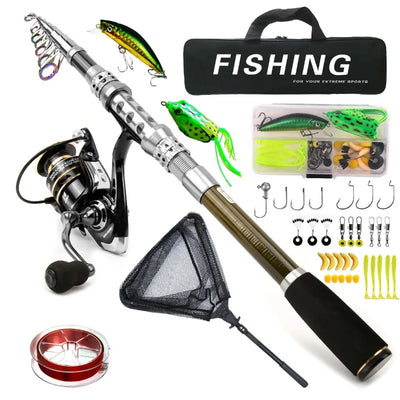 Carbon Fiber Telescopic Fishing Rod Reel Combo Portable | SAMAG