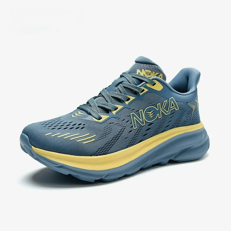 Men's Carbon Plate Running Shoes Breathable Lightweight Marathon Athletic Nonskid Elastic Sports Sneakers