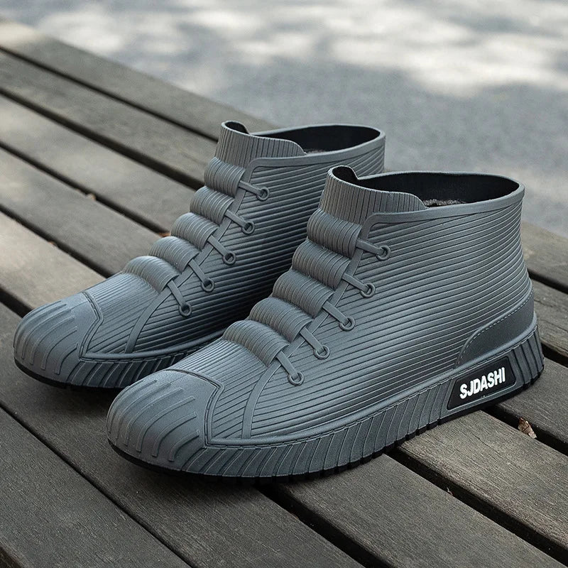 Fashion Four Seasons Versatile New Rain Wear Short Tube Waterproof Shoes for Work Anti slip and Waterproof Men's Rain Boots