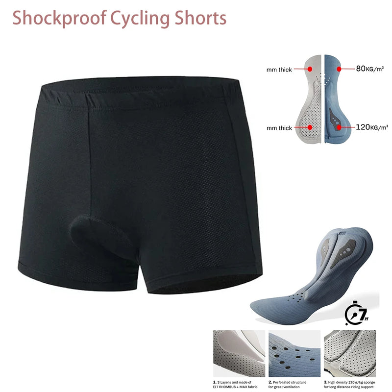 Raudax Unisex Shockproof Cycling Shorts Tight Bike Briefs Comfortable Bicycle Underwear with Sponge Cushioning for Men And Women