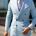 High Quality Brown Men Suits 2024 Double Breasted Bespoke Wedding Suit Peaked Lapel Formal Blazer Slim Fit 2 Piece Jacket Pants