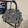 Y2K Gothic Women's Girls Punk Harajuku Handbag Skull Head Bright Diamond Large Capacity Fashionable One Shoulder Crossbody Totes