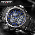 SANDA 6024 Men Sports Quartz Watches Dual Display LED Electronic Digital Wristwatches Waterproof Watch - Visuel 3 | SAMAG