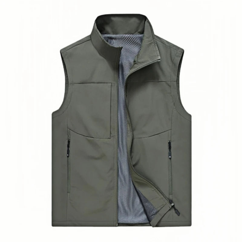 2025 Summer Men Outdoor Waterproof Quick Drying Cargo 5XL Vests Male Thin Mesh Breathable Waistcoats Climbing Sleeveless Jackets