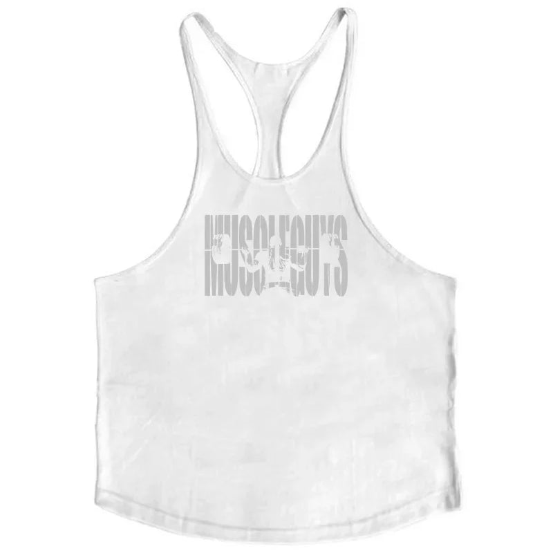 Muscle guys Gyms Tank Top Men Workout Clothing Bodybuilding Stringer Men Vests Cotton Y back Singlets debardeur fitness homme