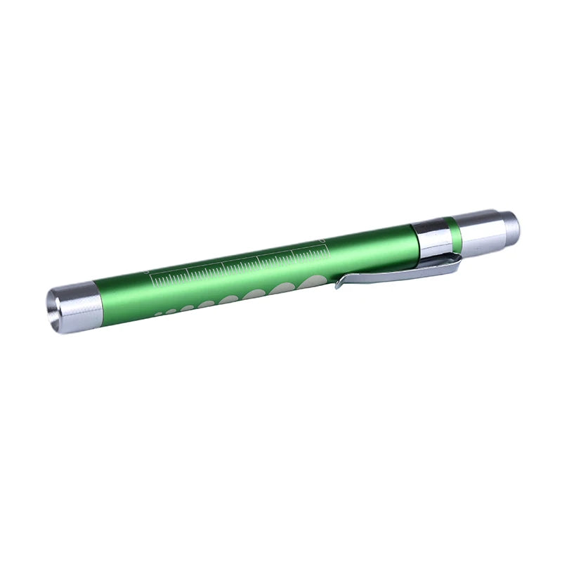 White Light Reusable LED Medical Penlight Flashlight With Pupil Gauge Pocket Clip Pen Light Torch Lamp For Nurses Doctors Readin