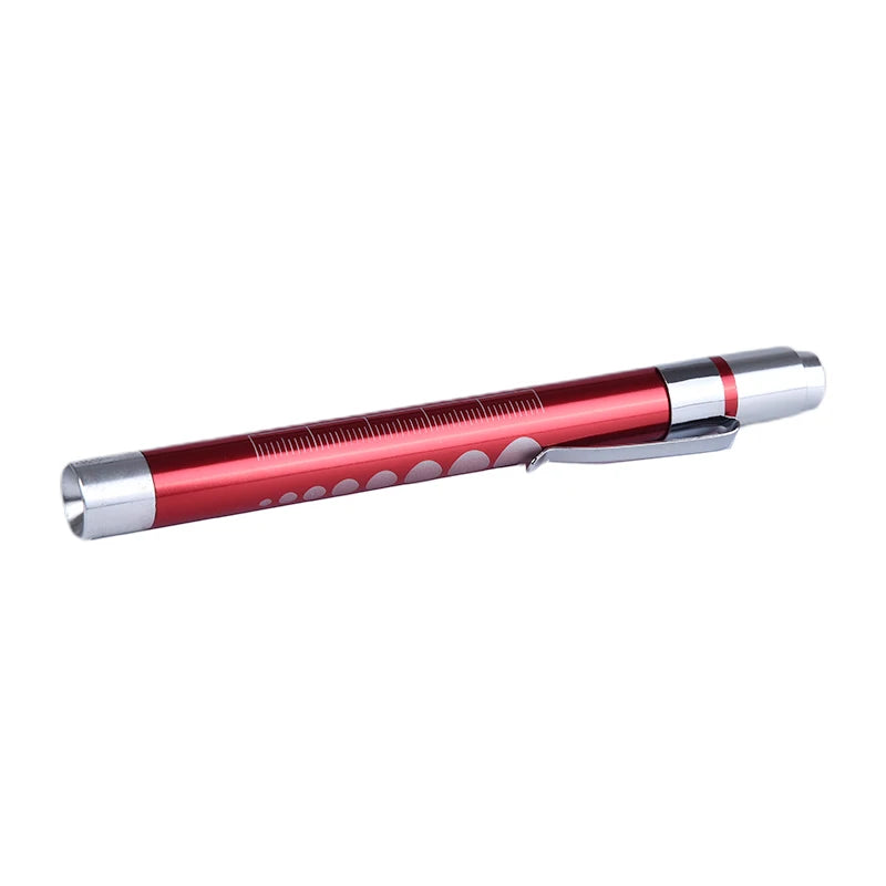 White Light Reusable LED Medical Penlight Flashlight With Pupil Gauge Pocket Clip Pen Light Torch Lamp For Nurses Doctors Readin