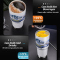 Magic Stainless Steel Freeze Thermos Cup with Straw Ice Coffee Drink Vacuum Insulated Bottle Car Travel Outdoor Mountain Cup
