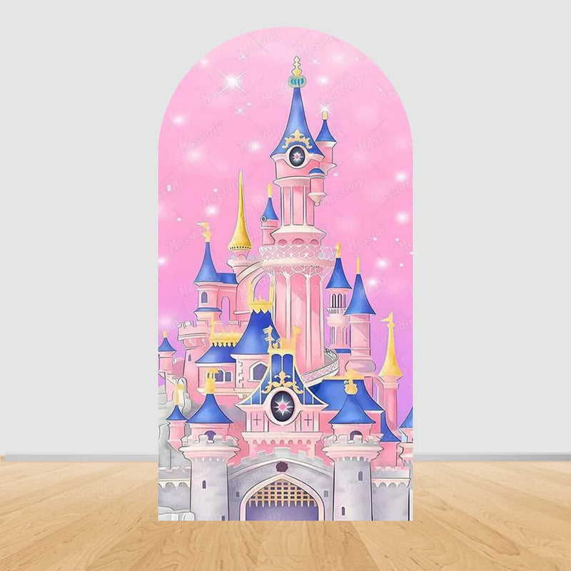 Fairy Tale Castle Butterfly Floral Arch Backdrop Cover Princess Girl Birthday Baby Shower Party Decor Photography Backgrounds