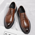 Lace Up Derby Men Shoes with Round Toe Low Heel Comfortable Breathable Non Slip Business Daily Office Formal Men Shoes