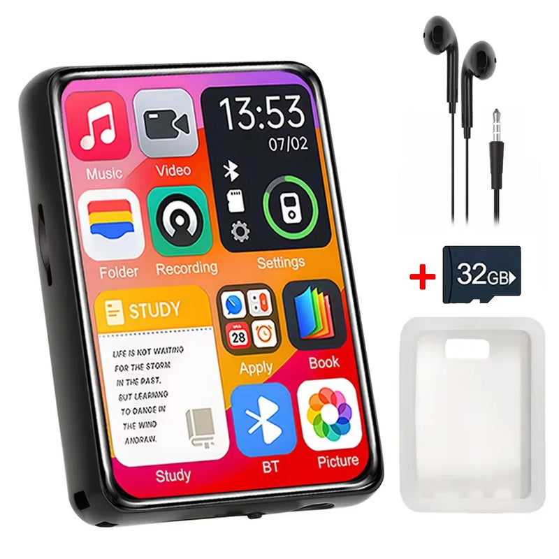 128GB MP3 Player Bluetooth 5.4 Hi-Fi Music Player Built-in Speaker 2.4 Inch Touch Screen Walkman Video FM Radio Recorder Camera