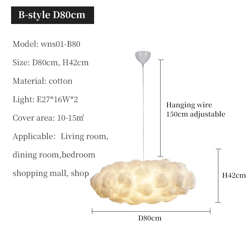 Modern Floating Cloud Led Pendant Light Living Dining Room Chandelier Lighting Bedroom Lampara Restaurant Hanging Lamp Luminaire