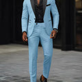 Men's New Fashion Business Casual Two-piece, Comfortable and Breathable Slim-fit Side Slit Single-button Suit Jacket+trousers