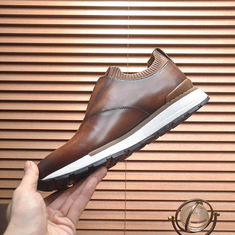 BLLIYOSS 1895 Men Shoes 2025 new Calf leather stitching  high quality Three dimensional relief sculpture Embossed badge pattern