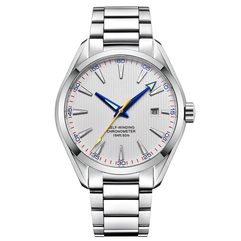 CUSTOM Logo Diy 41mm NH35 Mechanical Automatic Men's Sapphire Crystal Watch Luminous Markings Stainless Steel Waterproof Watches