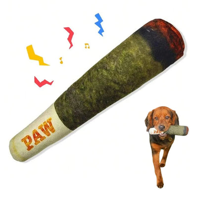 Imitation Cigar Shaped Squeaky Plush Dog Toy, Soft | SAMAG