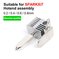 For Creality SPARKX I7 3D Printer Hotend Kit with 4 Interchangeable Nozzles (0.2/0.4/0.6/0.8mm) – Copper Alloy Hardened Steel