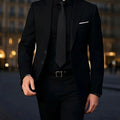 Men's Burgundy 2-Piece Suit Set (Blazer + Trousers Only, No Vest Included),Slim Fit Formal Business Wedding Party Jacket & Pants