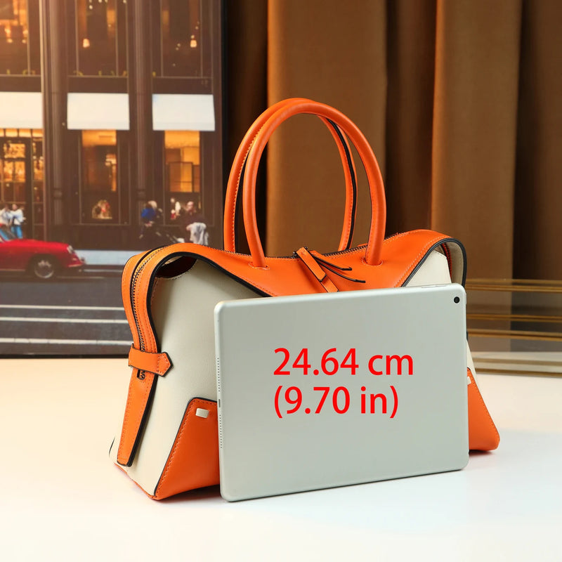 Cross-border contrasting splicing Boston handbag women's fashionable new retro women's large-capacity pillow bag