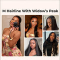 Widow's Peak M Hairline 13x6 HD Lace Front Wig 100% Human Hair Wig Silky Straight 13x4 HD Lace Frontal Wig Bleached Knots HD Wig