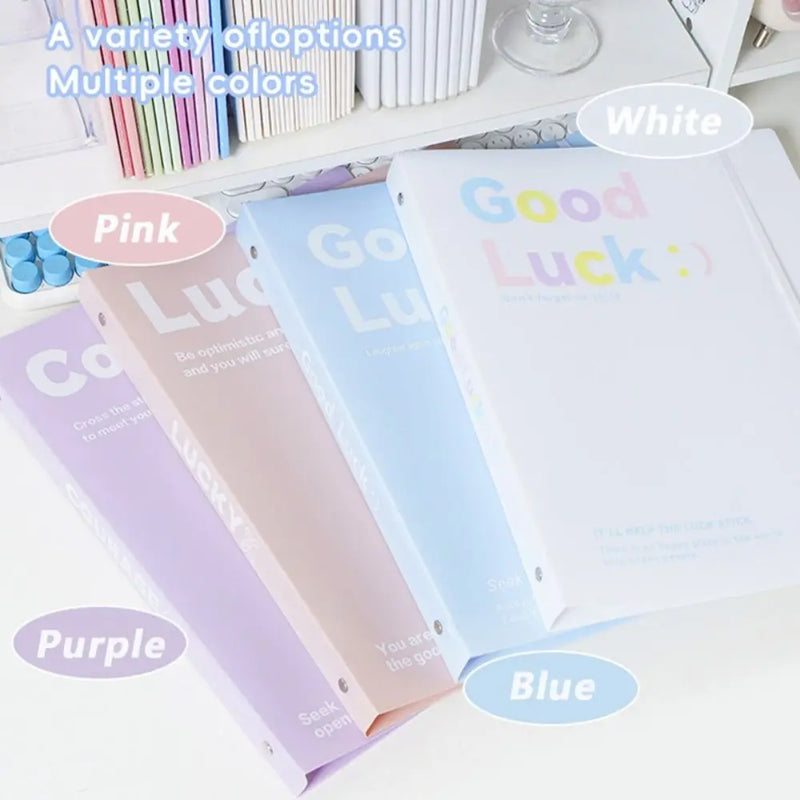 INS Style Loose Leaf A4 File Folder Transparent Detachable Data Book Students Stationery Office Storage Booklet School Office