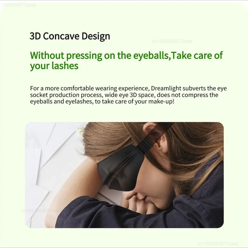 Dreamlight 3/4S Eye Mask Sleep 3D Stereoscopic Sleep Aid for Men Women Adult for Sleeping Block Out Light Travel Eye Mask