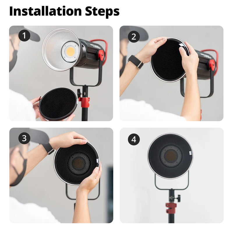 AMBITFUL HC-06Kit Photography COB Light Grid Kit 10°/20°/30°/40°/50°/60° 6In1 Light Grid Kit With Storage Bag For Fill Light