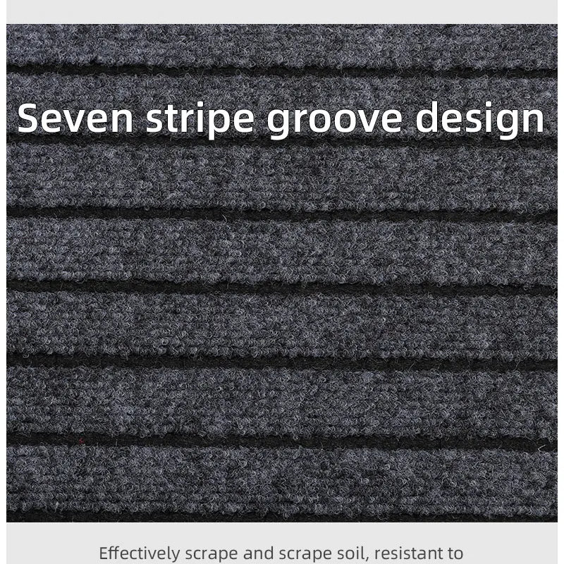 Modern Minimalist Square Floor Mat - Durable, Stain/Fade Resistant, Non-Slip Rubber Backing, Machine Washable for Indoor/Outdoor