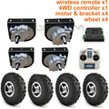 4WD 1000W Electric Four Drive kit 4.10-4 Off-road Tires 10 Inch Wheel Hub Cart 250W Motor With Wireless Remote Control