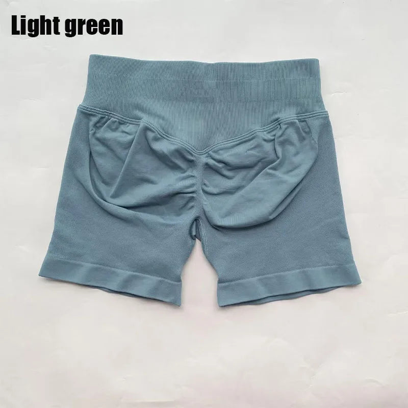DF L0G0 Women Impact High Waist Seamless Hip Lifting Shorts Elastic Breathable Fitness Yoga Running Workout Shorts