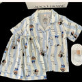 Shin-chan cartoon-patterned pajama set, a short-sleeved top and matching shorts, comfortable summer homewear