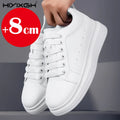 New men's leather elevator shoes 6 cm 8 cm invisible height increase white black sneakers leather height increase casual shoes