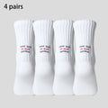 4 Pairs Men's Cotton Work Socks Cushioned Long Running | SAMAG