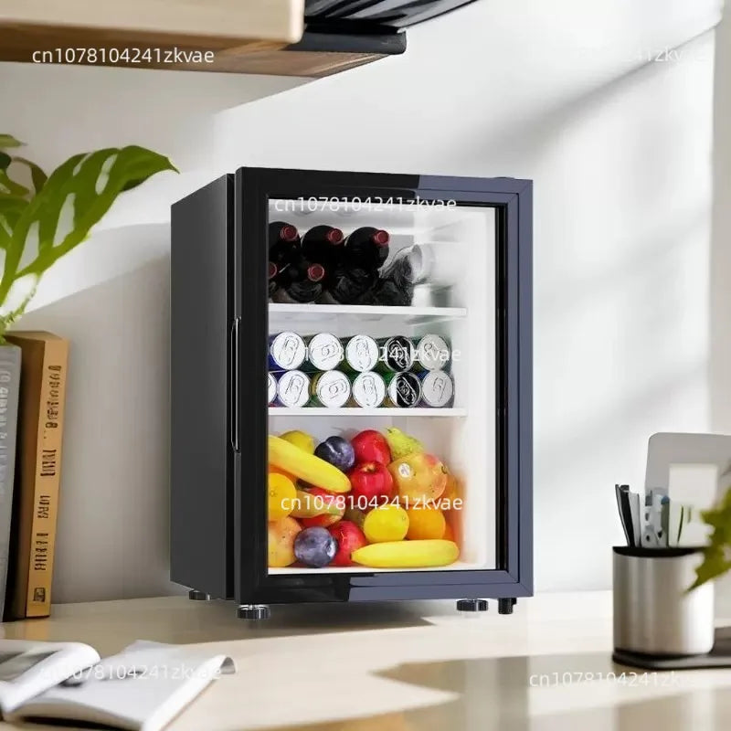Small Refrigerator, Hotel Refrigerated Ice Bar, Small Freezer, Transparent Door, Refrigerator Wine Cabinet, Silent Hotel Small