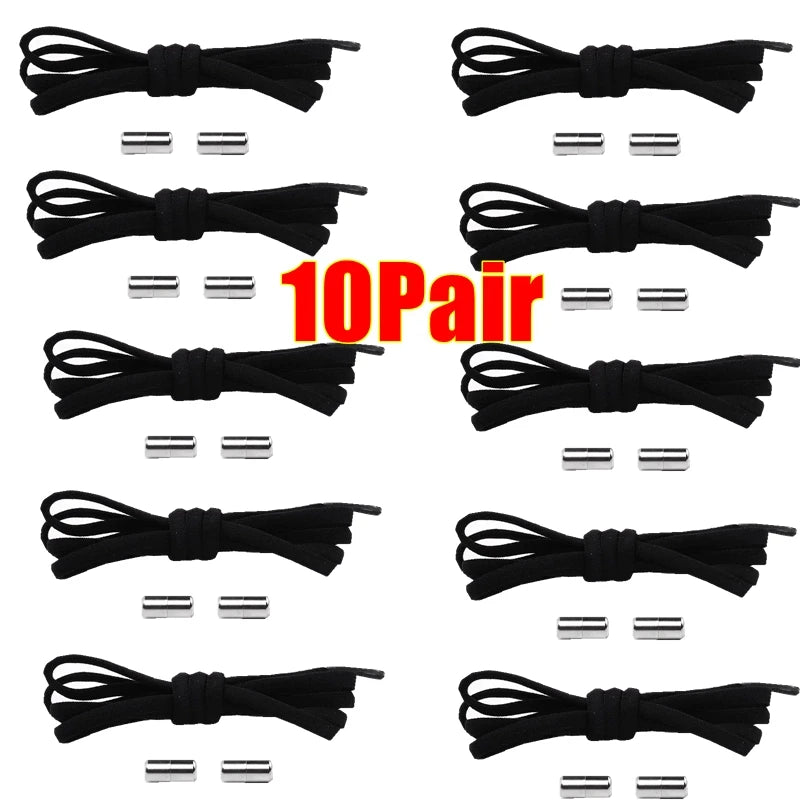 NEW Elastic Shoe Laces Sneakers Shoelace No Tie Shoelaces Metal Lock Lazy Laces for Kids and Adult One Size Fits All Shoe