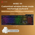 Ajazz AK35I V3/V4 MAX Tri-mode Wired Bluetooth Wireless Gaming Keyboard Gasket Full Key Hot Swap 104 Keys Customized Keyboard
