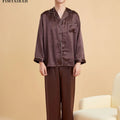 Fimtairah Real 19MM 100% Mulberry Silk Pajamas Men's Autumn  Hangzhou Solid Color heavy Silk Home Wear Men's