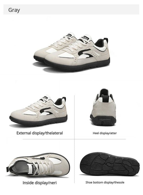 Men's Casual Sports Shoes with Low Heel Round Toe Soft Sole Multi-color Design Fashionable Large Size Walking Board Shoes