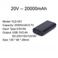 20V 24V 20000mAh 30000mAh Power Bank Portable USB Charger External Battery Pack for Summer Air Conditioning Suit Heat Relief