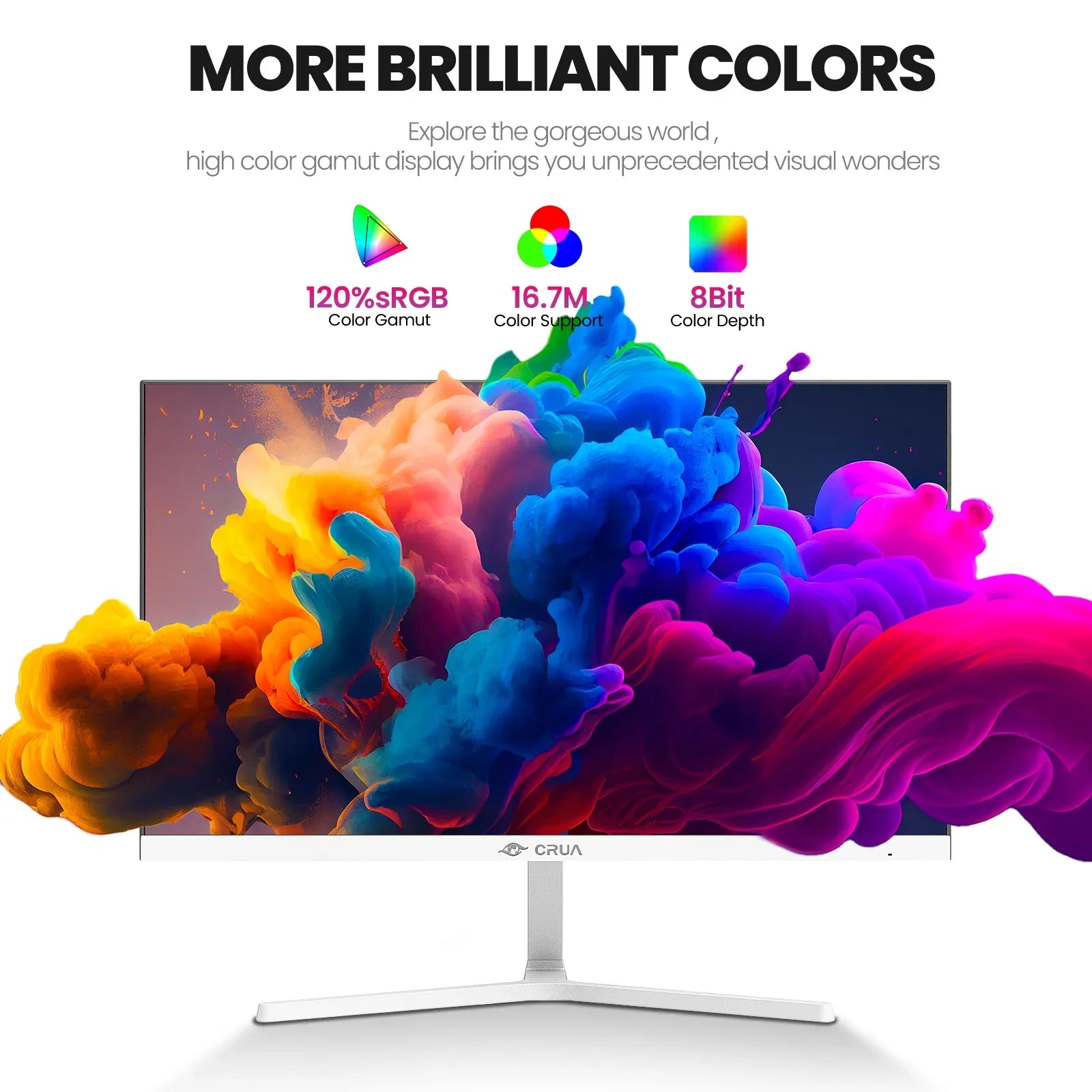 22-inch 1K 75Hz Gaming Monitor - Direct View White Color