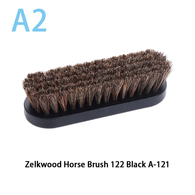 [E] 1PC Handle Dashboard Details Polishing And Cleaning Brush Horse Hair Wood Brush Leather Shoe Care And Cleaning Shoe Brush