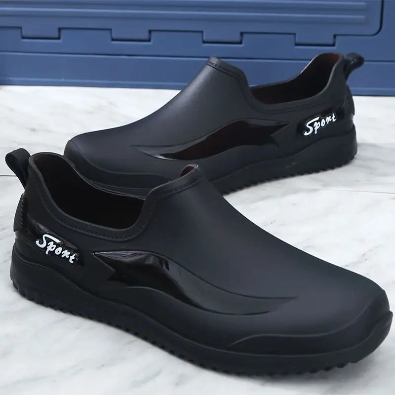 Slip-on Round Toe Silicone Male Shoes Non Garden 2025 Rubber Plastic Offer Galoshes for City Fishing Outdoor Men's Rain Boots