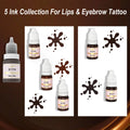 KVM 5 Colors 5ML Eyebrow Tattoo Ink Professional Pigment Microblading Paint Ink for Semi Permanent Makeup Tattoo Art Supplies